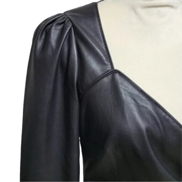 House of Harlow 1960 Tied Faux Leather Crossover wrap Mini Dresses XL - Picture 5 of 8